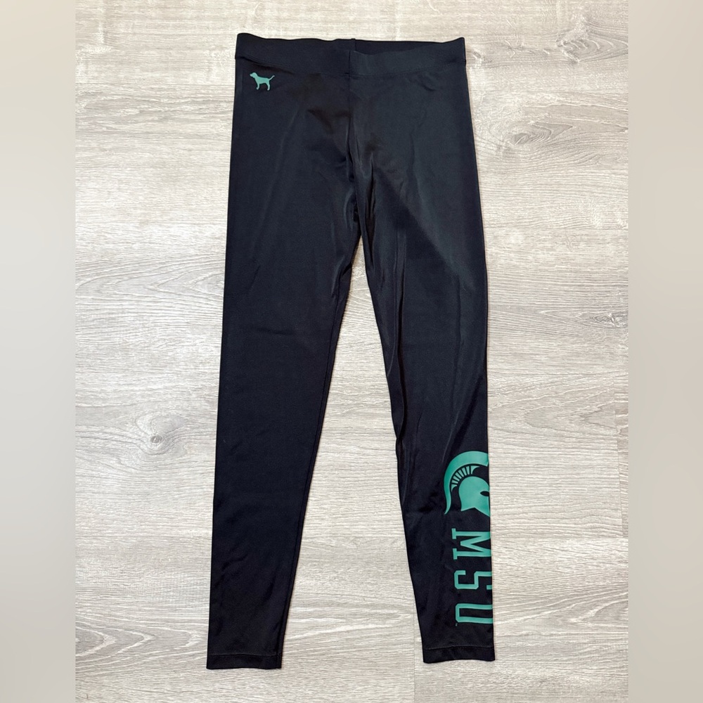 •PINK VICTORIA’S SECRET• MSU LEGGINGS